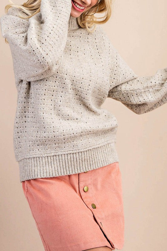 Polly Pullover Sweater In Oatmeal