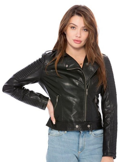 Maddie Vegan Leather Moto Jacket