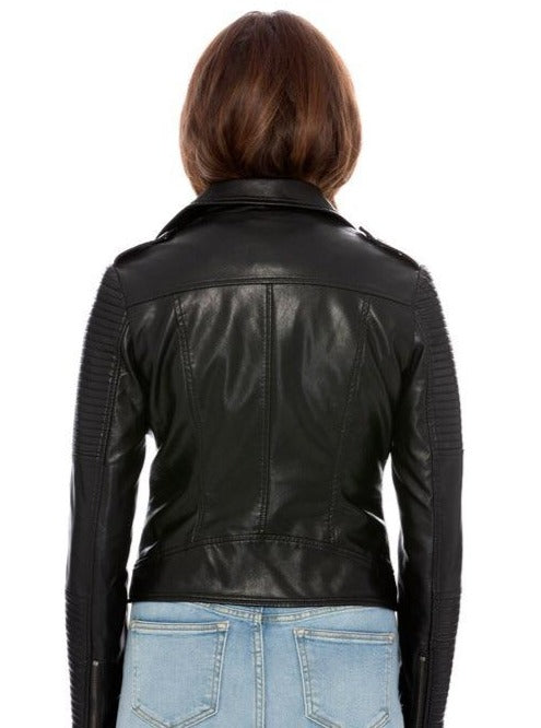 Maddie Vegan Leather Moto Jacket