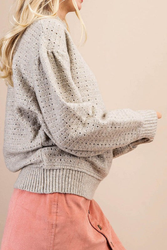 Polly Pullover Sweater In Oatmeal
