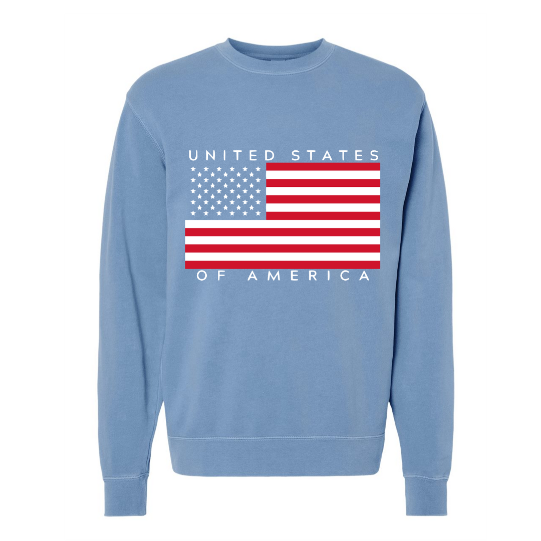 Unisex Midweight Pigment-Dyed Crewneck in Light Blue
