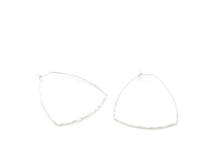 Small Hammered Bottom Triangle Hoops
