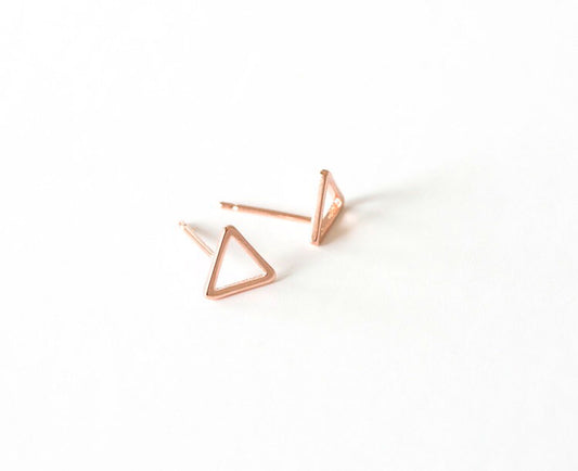 Triangle Rose Gold Stud
